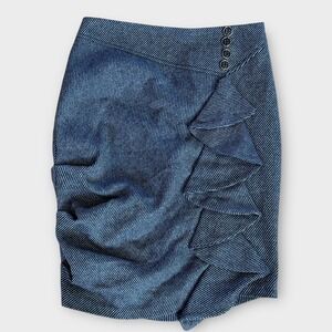 Anthropologie Eva Franco Striped‎ Fitted Ruched Pencil Skirt Women's Size 2